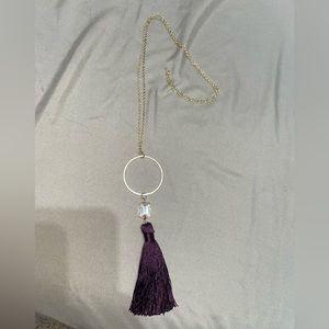 Purple tassel necklace
